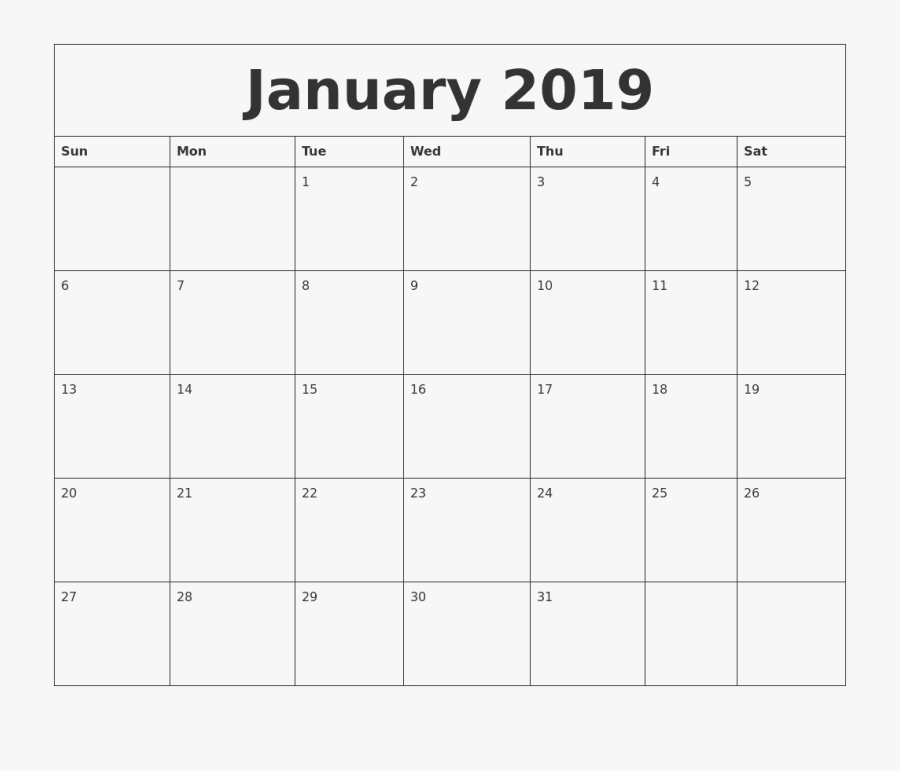2019 Calendar Png Photo - Planning Calendar 2019 May, Transparent Clipart