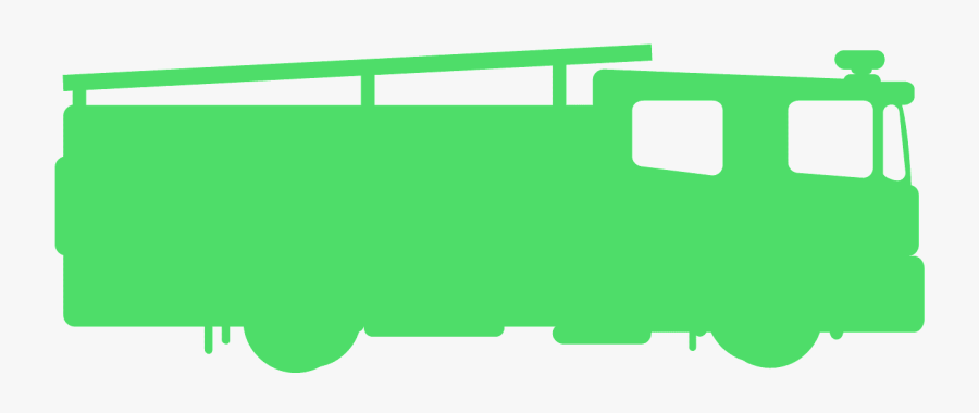 Silhouette Of Fire Engine, Transparent Clipart