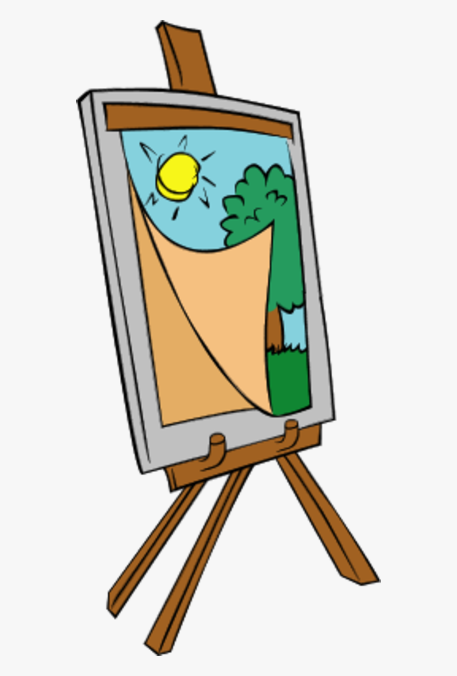 Easel With Kids Painting - Painting Clipart Transparent, Transparent Clipart