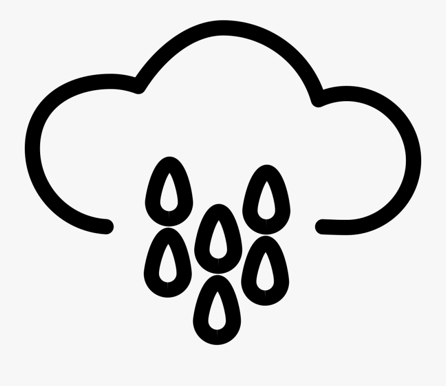 Rain Cloud Outline With Water Drops Comments - Weather Sign, Transparent Clipart