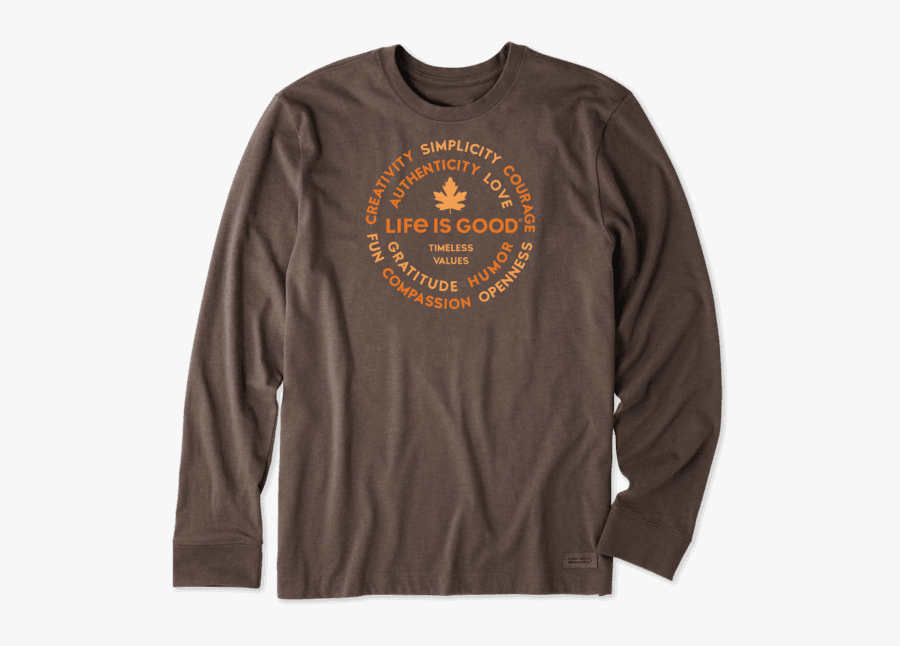 Men"s Superpower Circle Leaf Long Sleeve Crusher Tee - Life Is Good, Transparent Clipart