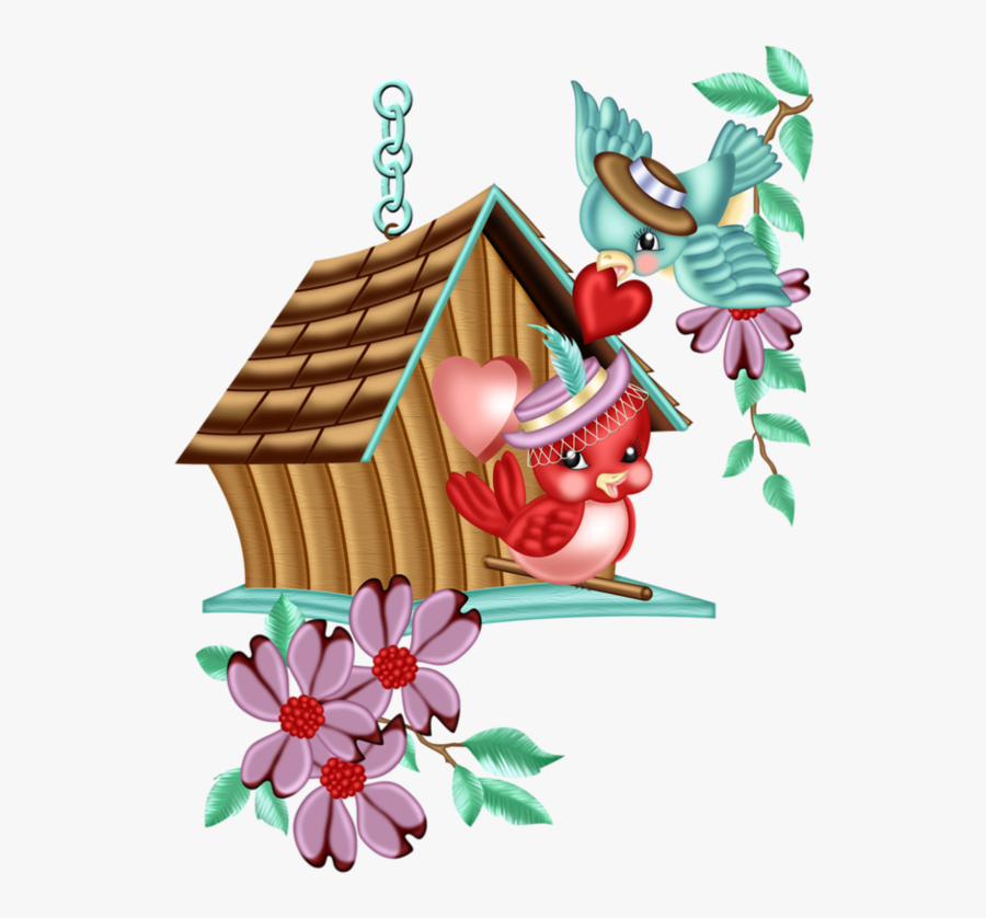 Free Clipart Of Birdhouses And Flowers, Transparent Clipart