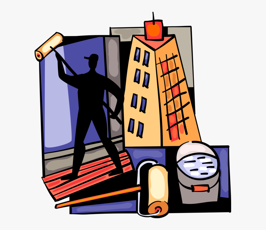 Paints With Paint Roller - Clipart Renovations Transparent Background, Transparent Clipart