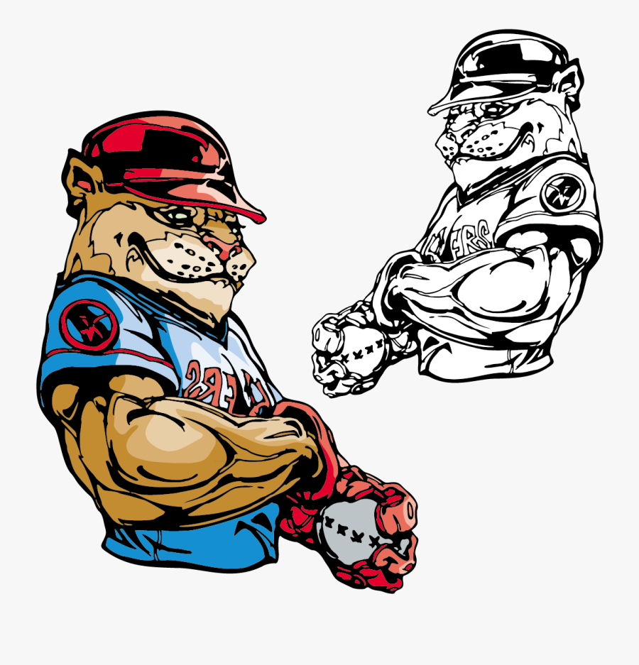 Bulldog T Shirt Baseball Mascot - Cartoon, Transparent Clipart
