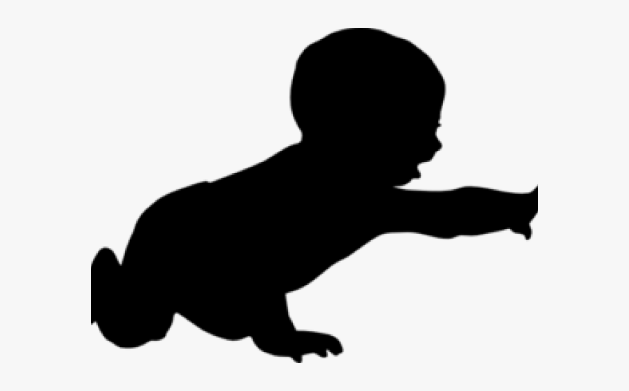 Baby Crawling Silhouette Png - Crawling Baby Clipart Silhouette, Transparent Clipart