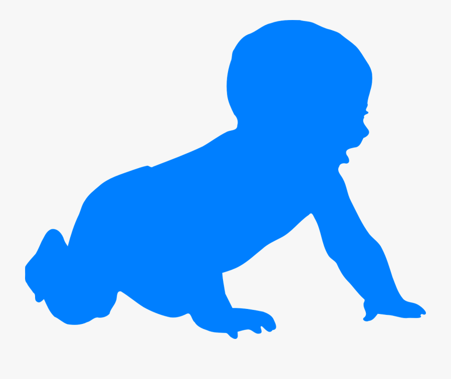 Baby, Crawling, Infant, Silhouette, Blue, Child - Silhouette Baby Vector Png, Transparent Clipart