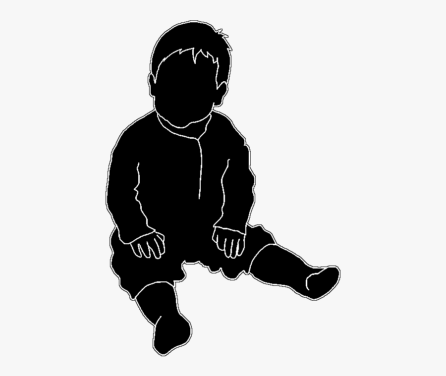 Beautiful Silhouettes Of Children - Toddler Sitting Silhouette, Transparent Clipart