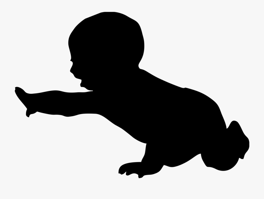 Para Baby Shower Png - Baby Crawling Silhouette Png, Transparent Clipart