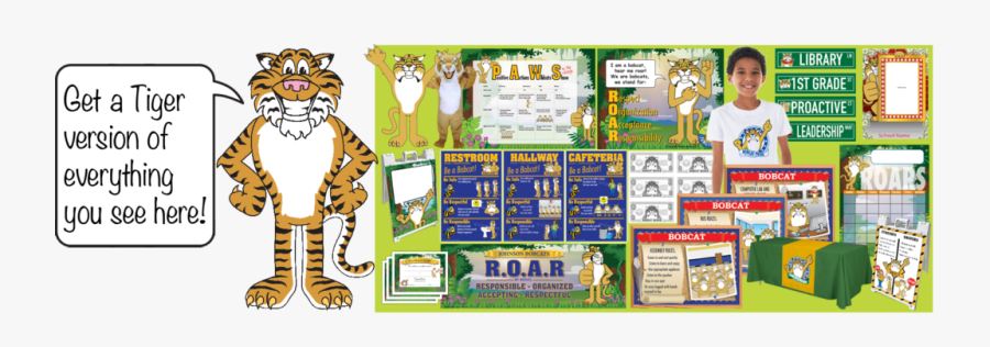 Pbis Posters Tiger Mascot Clip Art - Cartoon Tiger, Transparent Clipart
