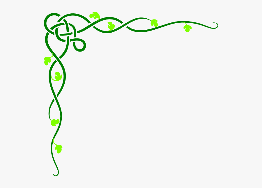 Green Lite Vine. Celtic border PNG на прозрачном. Green Vines Art. Celtic border PNG.