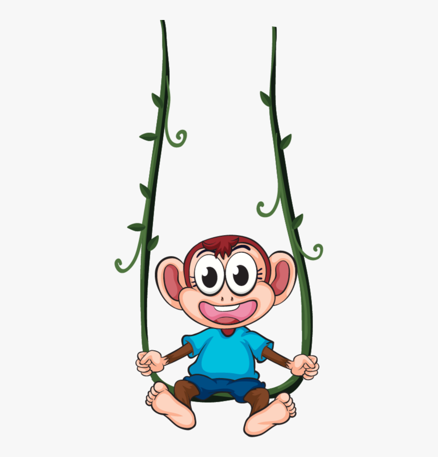 #mq #swing #monkey #vines #cartoon - Swing Clip Art, Transparent Clipart
