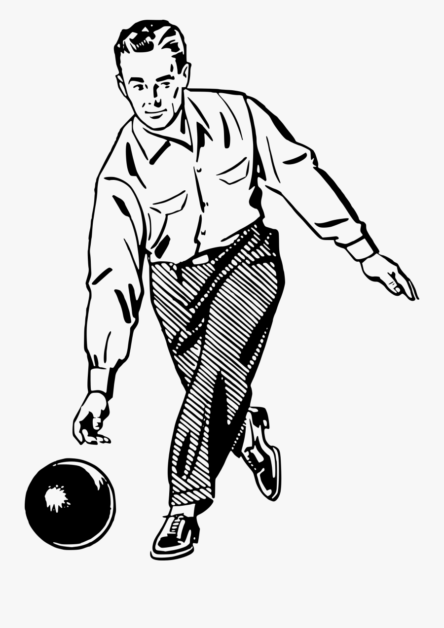 Man Icons Png Free And Downloads - Retro Bowling Clipart, Transparent Clipart