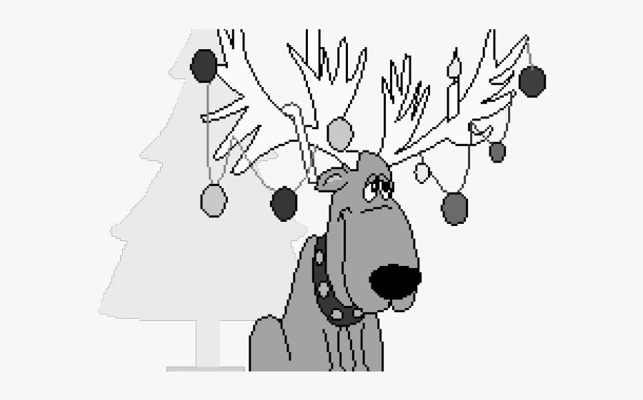 Christmas Moose Clipart - Cartoon, Transparent Clipart