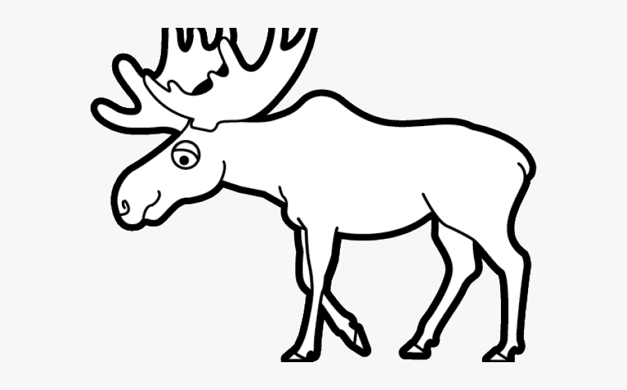 Moose Clipart Easy - Moose Black And White Cute Clipart, Transparent Clipart