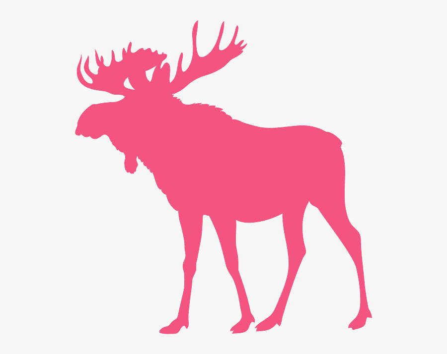 Pink Moose Silhouette, Transparent Clipart
