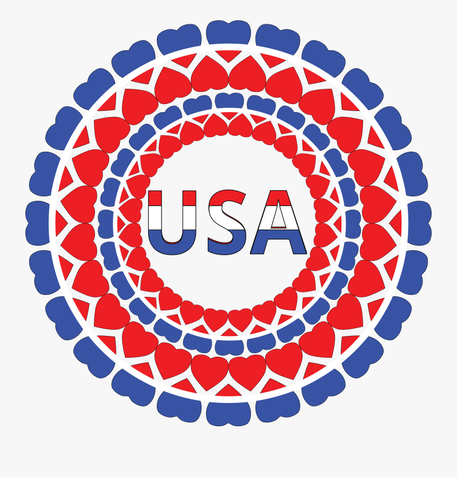 Free Clipart Of A Fourth Of July Heart Design, Transparent Clipart