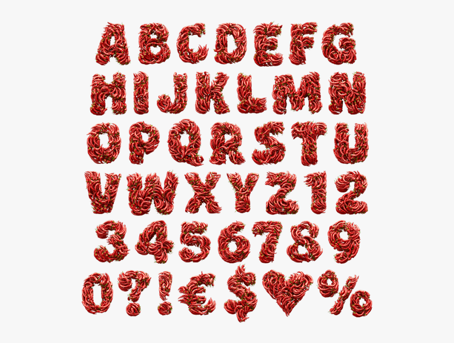 Chilli Pepper Font, Transparent Clipart