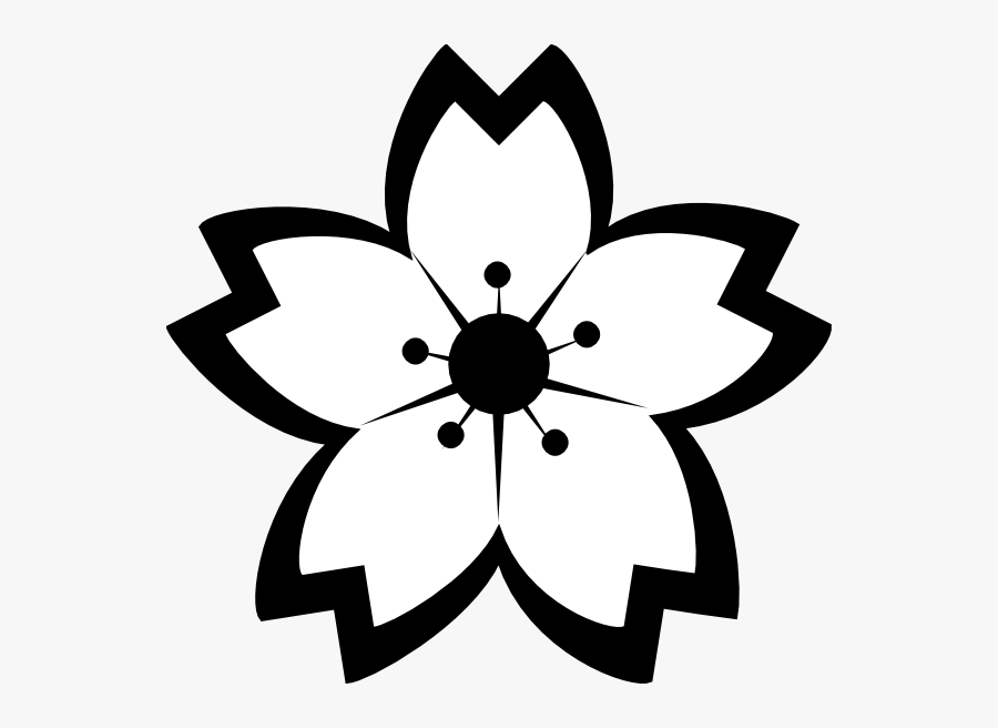 Cherry Blossom Clipart Black And White, Transparent Clipart