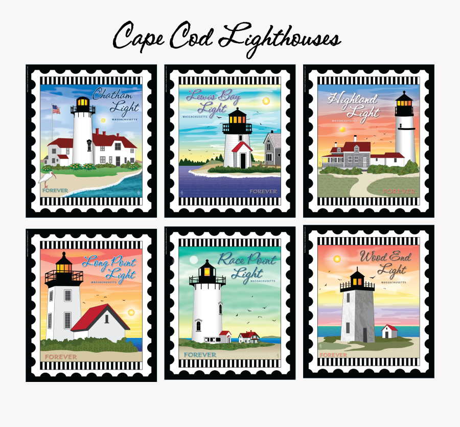 Postage Stamp , Transparent Cartoons - Cape Cod Lighthouses Png, Transparent Clipart