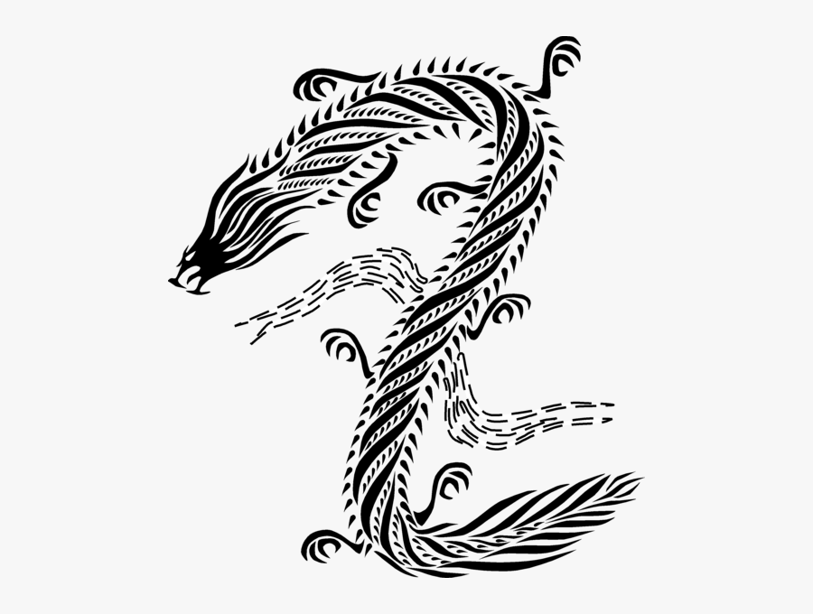 Simple Chinese Dragon Black And White - Chinese Dragons Black And White, Transparent Clipart