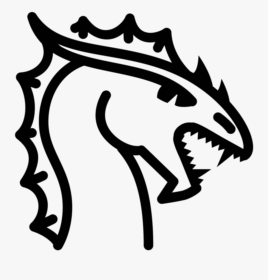 Clip Art,black And White,coloring Book,graphics - Icone De Dragão Png, Transparent Clipart