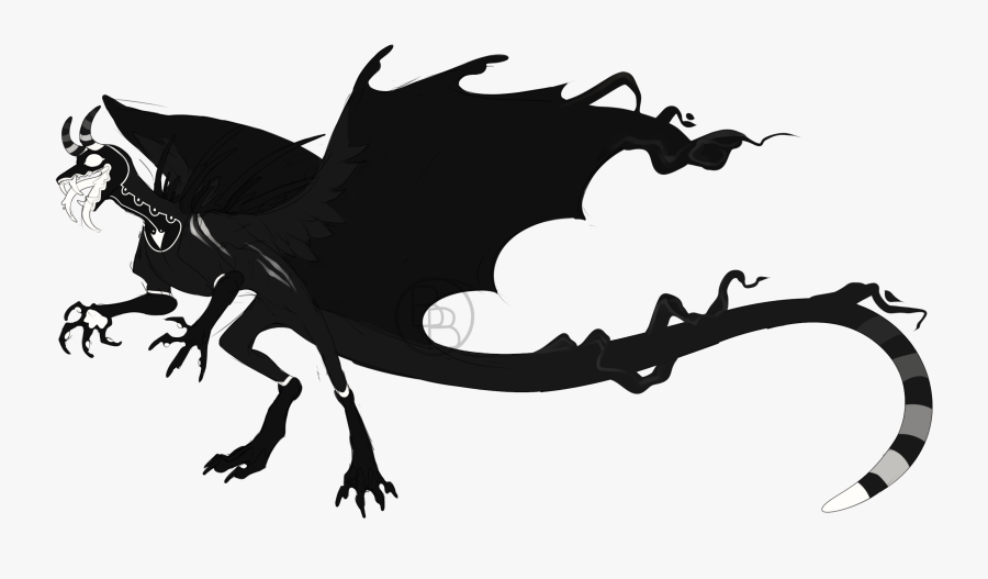 Dragon Black & White - Illustration, Transparent Clipart