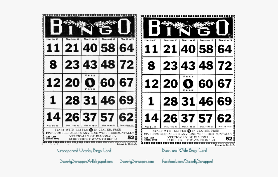 Vintage Bingo Card Template, Transparent Clipart
