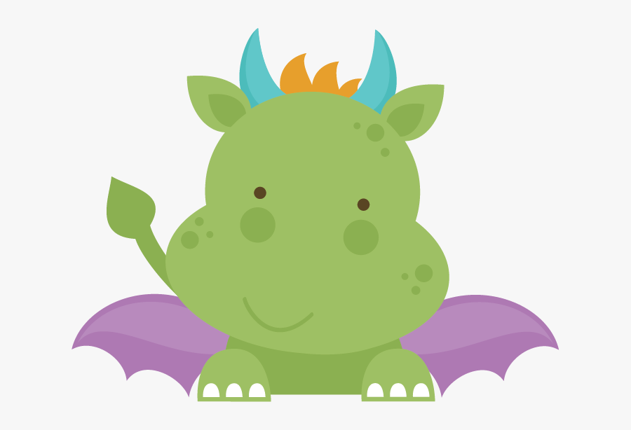 Black And White Stock Dragon Cut File For Scrapbooking - Cute Dragon Clip Art, Transparent Clipart