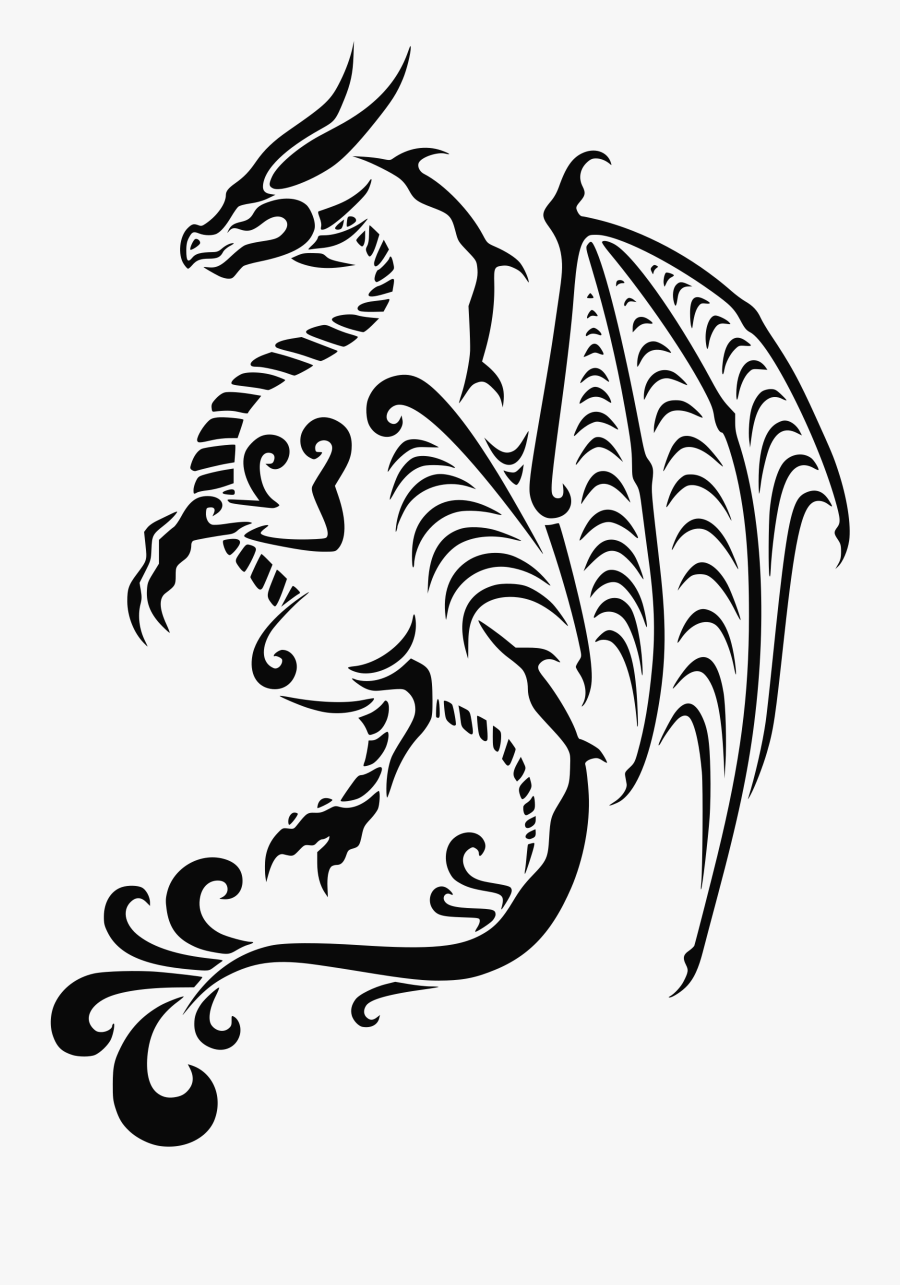 Dragon Tattoo Clip Arts - Dragon Tattoo Coloring Pages, Transparent Clipart