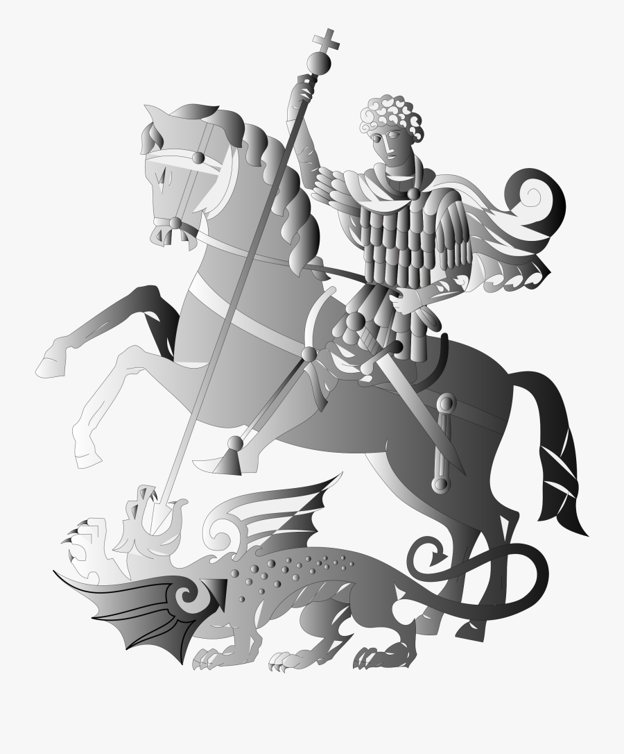 Shaded Slaying The Dragon Clip Arts - Saint George Slaying Dragon Clip Art, Transparent Clipart