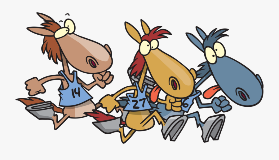 Cartoon Horse Race, Transparent Clipart
