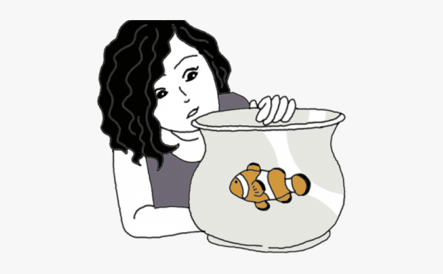 Fish Tank - Boy Girl Watching Fish Tank, Transparent Clipart