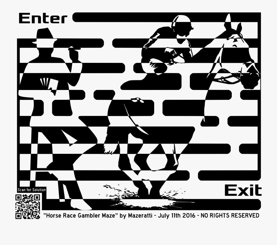 Horse Races And The Gambler Maze Clip Arts - Poster, Transparent Clipart