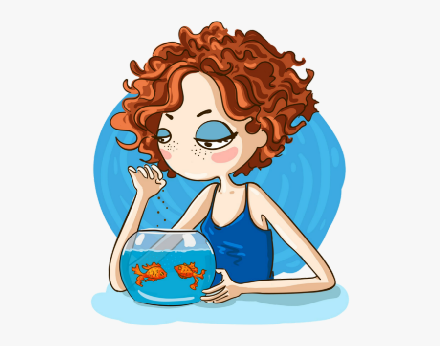 #freetoedit #overlay #girl #girlwithfish #fishtank - Características Del Signo Piscis, Transparent Clipart