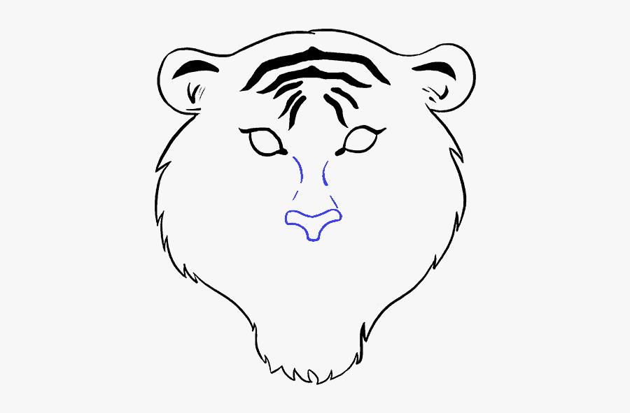 How To Draw Tiger Face - Tiger Mouth Open Drawing, Transparent Clipart