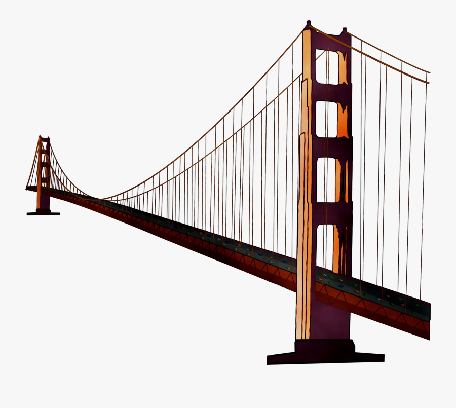Golden Gate Bridge Suspension Bridge Image Clip Art - Jembatan Kartun Png, Transparent Clipart