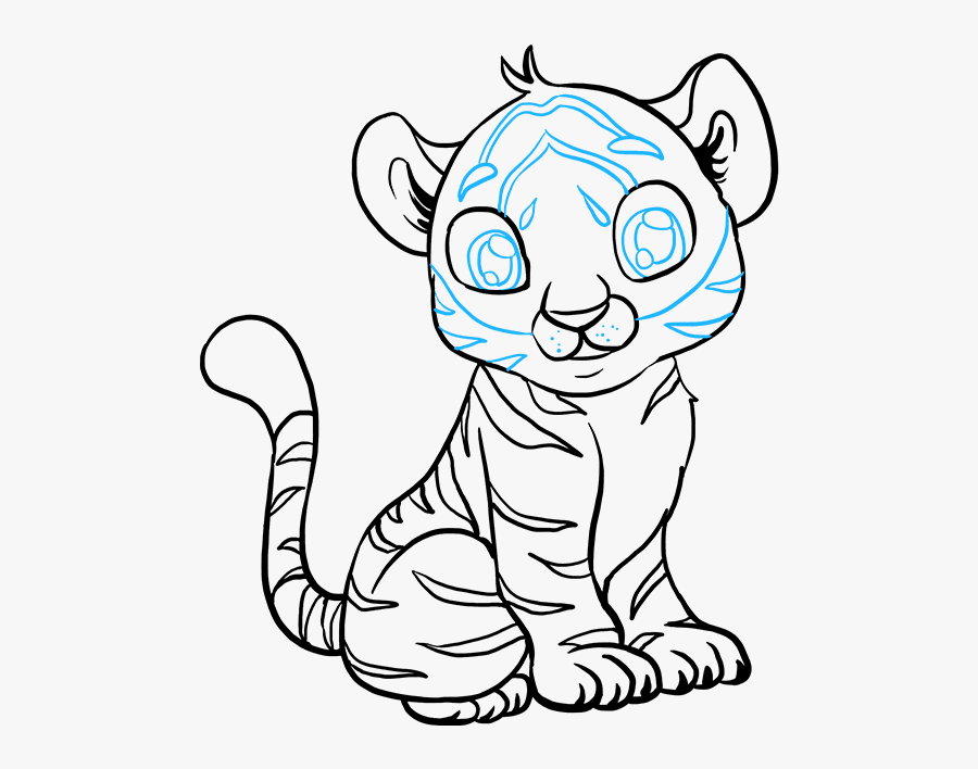 Transparent Baby Tiger Png - 4 Baby Tiger Drawing, Transparent Clipart