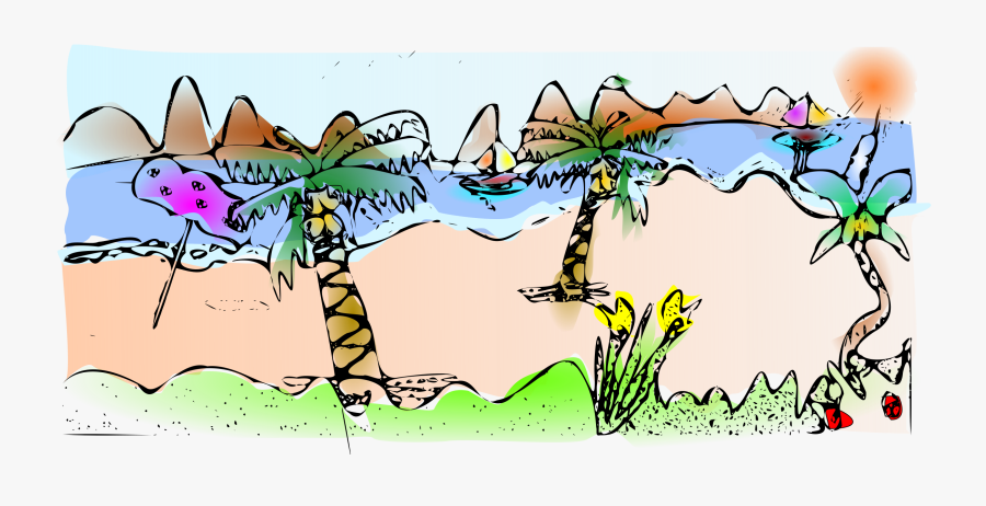 Tropical Beach Clip Arts - Clip Art, Transparent Clipart