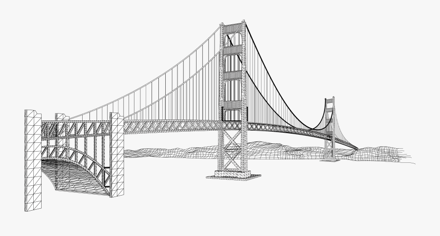 Golden Gate Bridge Ampera Bridge Euclidean Vector - Line Drawings Of Famous Buildings, Transparent Clipart