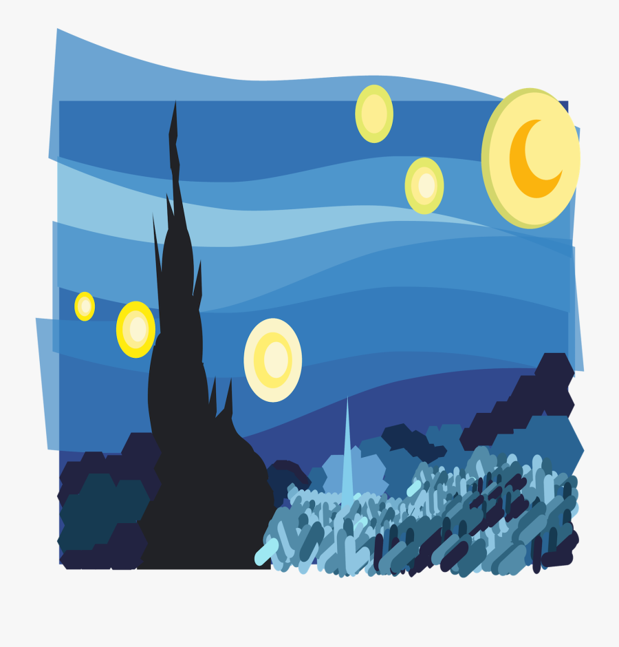 Starry Night Van Gogh Clipart, Transparent Clipart