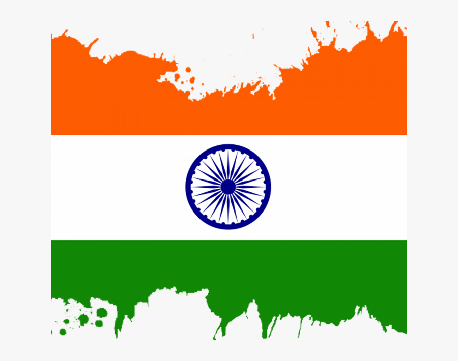 Ink Splatter Brush Decoration Of India Republic Day - Ratio Of National Flag, Transparent Clipart