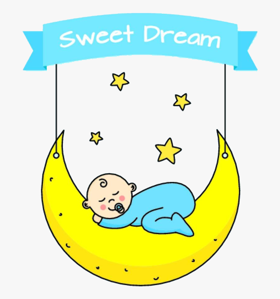 Infant Cartoon Sleep Clip - Baby Shower Sleeping On Moon, Transparent Clipart
