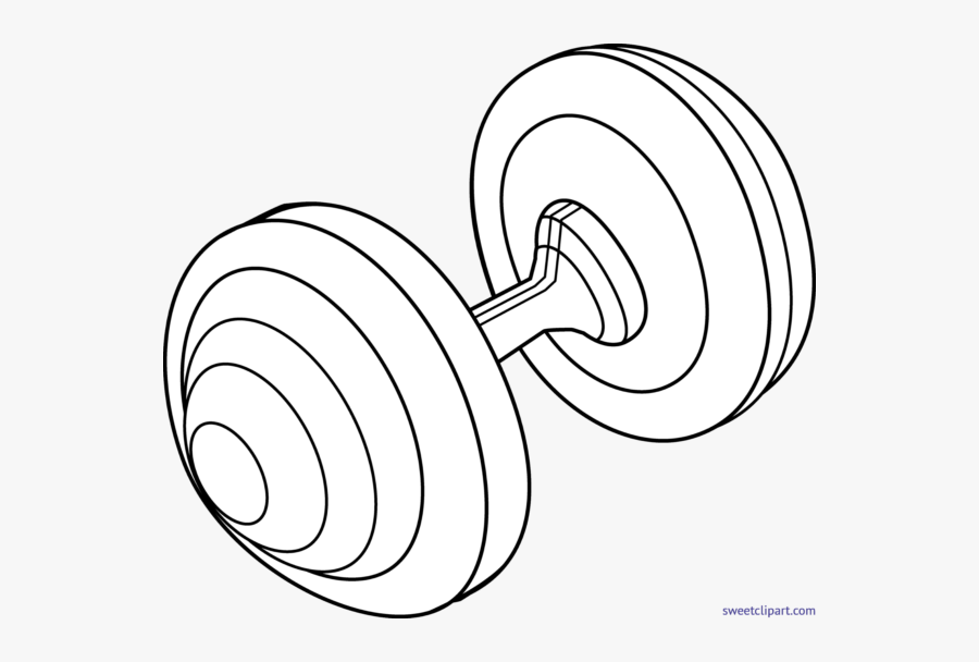Transparent Dumbell Clipart - Line Art, Transparent Clipart