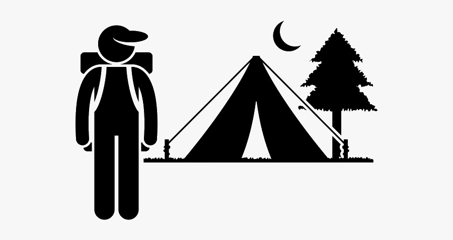 Camping - Outdoor Clipart Black And White, Transparent Clipart