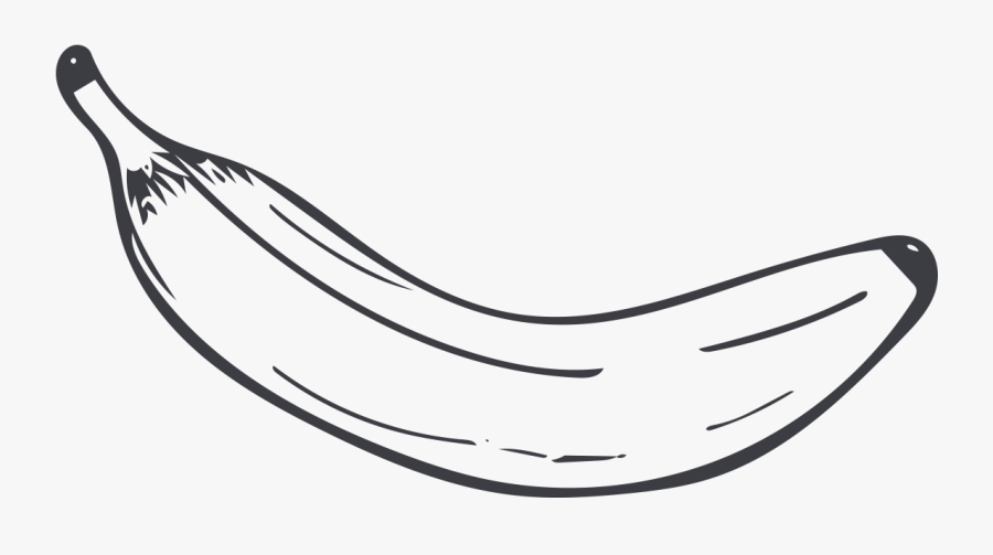 Clip Art Banana Black And White - Banana Png Blanco Y Negro, Transparent Clipart