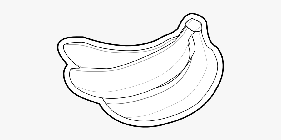 Bananas Icon Black White Line Art 555px - Baltic Clam, Transparent Clipart