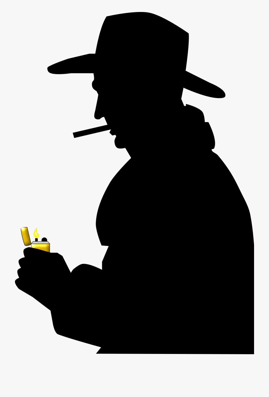 Cowboy Smoking Clip Arts - Man Smoking Silhouette Png , Free