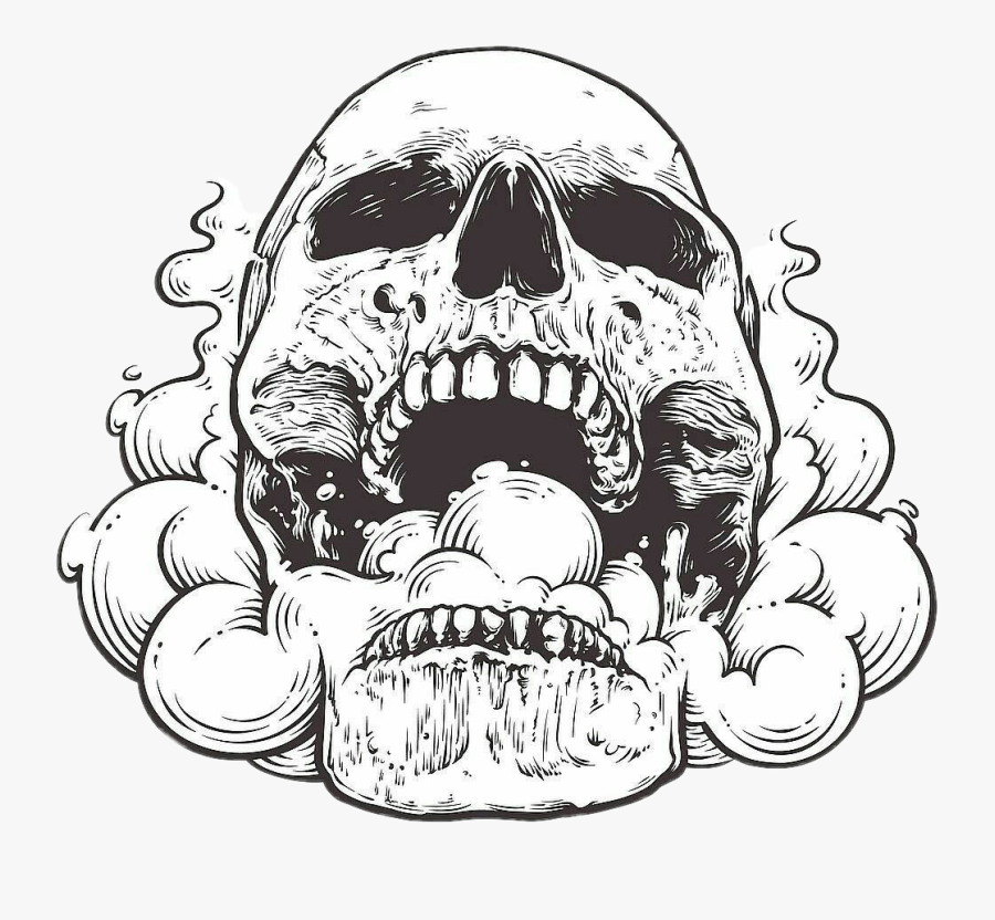 Transparent Picsart Smoke Clipart - Smoking Skull Transparent, Transparent Clipart