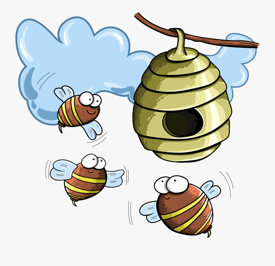Transparent Bee Hive Clip Art - Bee Home Cartoon, Transparent Clipart