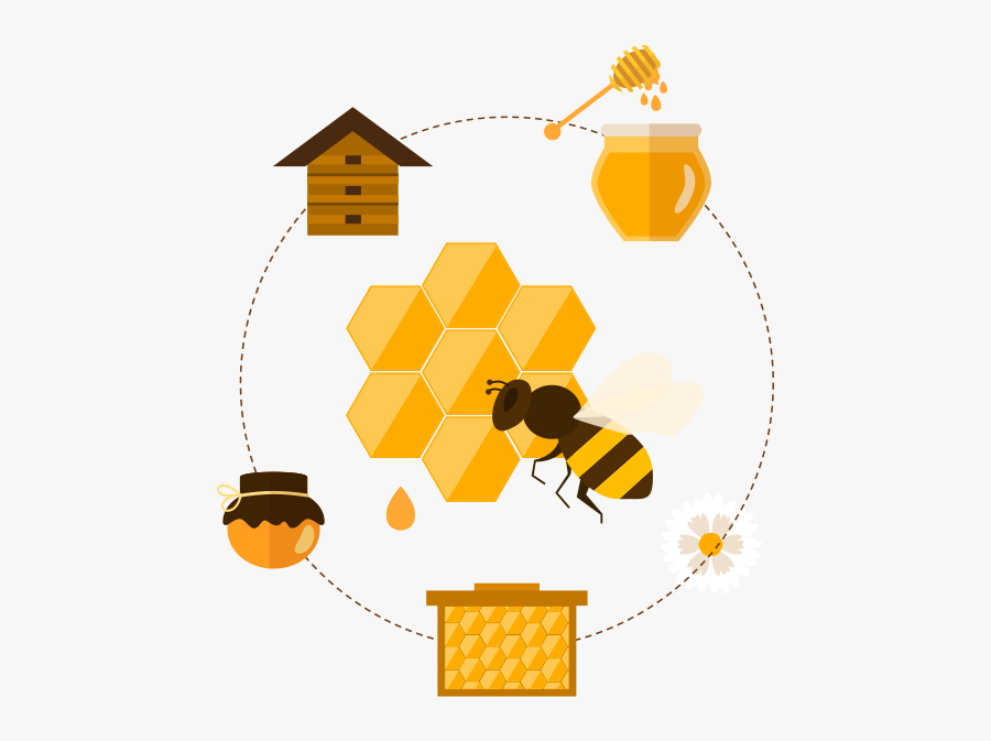 Honeycomb Clipart Bee Cell - Illustration, Transparent Clipart